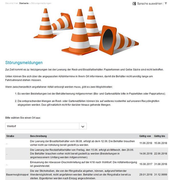 AWSH St&ouml;rungsmeldung