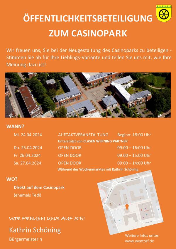 Plakat &Ouml;ffentlichkeitsbeteiligung zum Casinopark