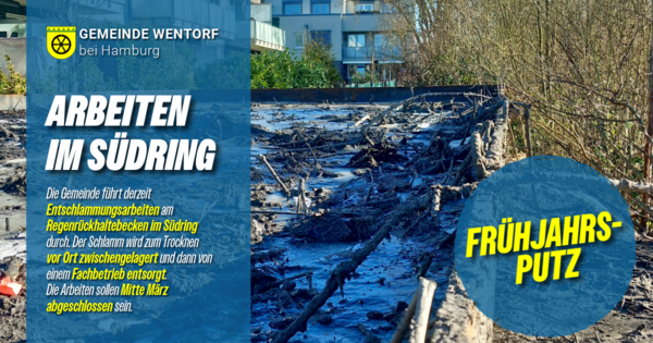Entschlammungsarbeiten am Regenr�ckhaltebecken im S�dring
