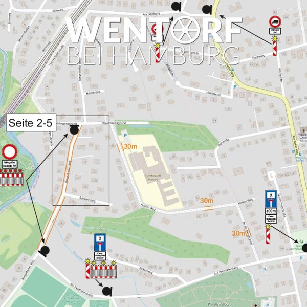 Vollsperrung des Bergedorfer Wegs zwischen Am Petersilienberg und Waidmannsgrund wegen Kanal- und Stra&szlig;enbauarbeiten