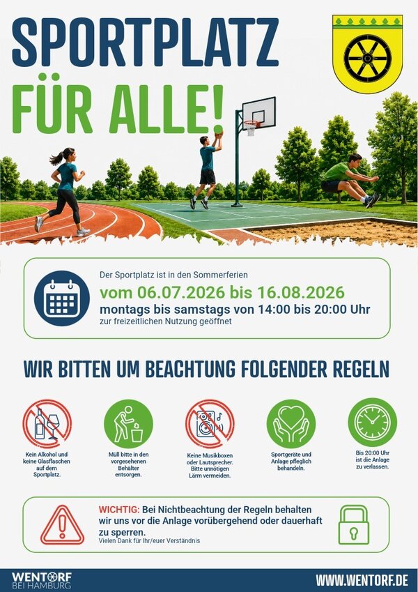 Sportplatz f�r Alle - Regelplakat