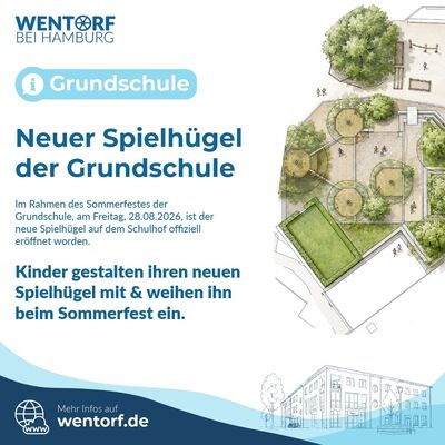 Neuer Spielh�gel auf dem Schulhof der Grundschule