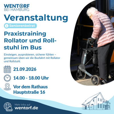 Sicher mit Rollator und Rollstuhl im Bus unterwegs